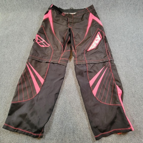 Fly Racing Free Ride Pants Mens 38 Black Pink Motocross Off Road MX Polyester - Picture 1 of 6
